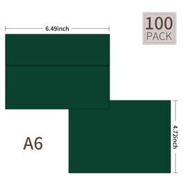 Ouzoustate 100 Packs 4x6 Envelopes, 4X6 Envelopes for Invitation, A6 Envelopes，Card Invitation Envelopes Self Seal， Wedding Birthday Envelopes，Party Baby Shower Envelopes (green)