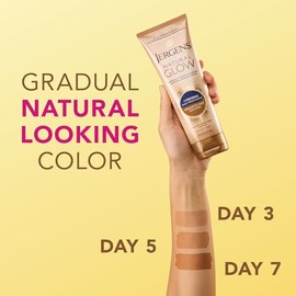 Jergens Natural Glow + reafirmante hidratante diario, Medium to Tan, 7.5 Ounces