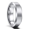 SHINYSO 6mm Mens Wedding Band Tungsten Carbide Ring Beveled Edges