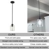 KLSS Black Pendant Lights Kitchen Island - Clear Glass Pendant