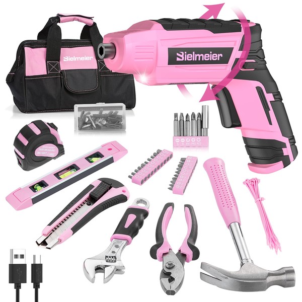 Bielmeier Pink household cordless screwdriver tool set for women,first choice
