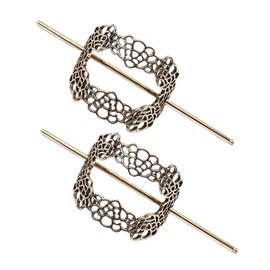 NOLITOY Hair Stick for Women 2pcs Retro Metal Bun Clip Hollow Design Fashion Hair Accessory for Special Events