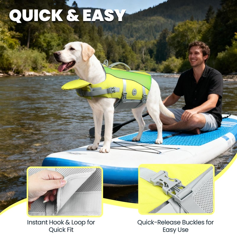 VIVAGLORY Front Float Dog Life Vest, Dog Life Jacket for