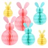 QILUCKY 6 PCS Easter Hanging Decorations,Easter Bunny Decorations,Rabbit Honeycomb Paper