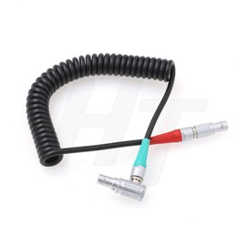 HangTon Coiled Timecode Cable Straight 5 Pin to Right Angle 5 Pin for NanoLockit ARRI Alexa ZCAM E2 Camera