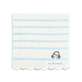 Towel Museum mofusand Hyokkori Towel Handkerchief, Blue, Shark Cat Scala, Border, Cute, 43-0030100, Approx. 9.8 x 9.8 inches (25 x 25 cm)