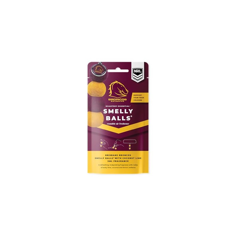 Smelly Balls Brisbane Broncos Reusable Car Air Freshener Set
