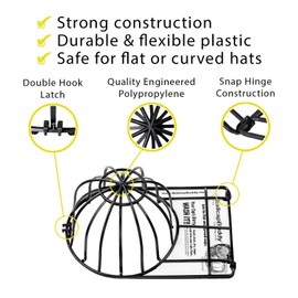 BallcapBuddy Hat Washer for Washing Machine, Cap Washer, Baseball Cap Washers, Baseball Hat Cleaner/Cleaning Protector (Black (1-Pack))