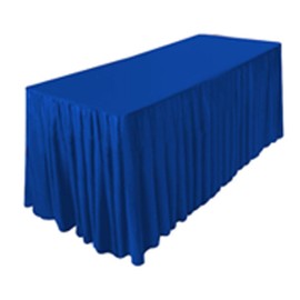 TEKTRUM 6' FT LONG FITTED TABLE SKIRT COVER FOR TRADE SHOW - ROYAL BLUE COLOR