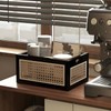 QRZLP Storage Basket, Wooden Bamboo Weaving Storage Basket Hand-Woven Desktop