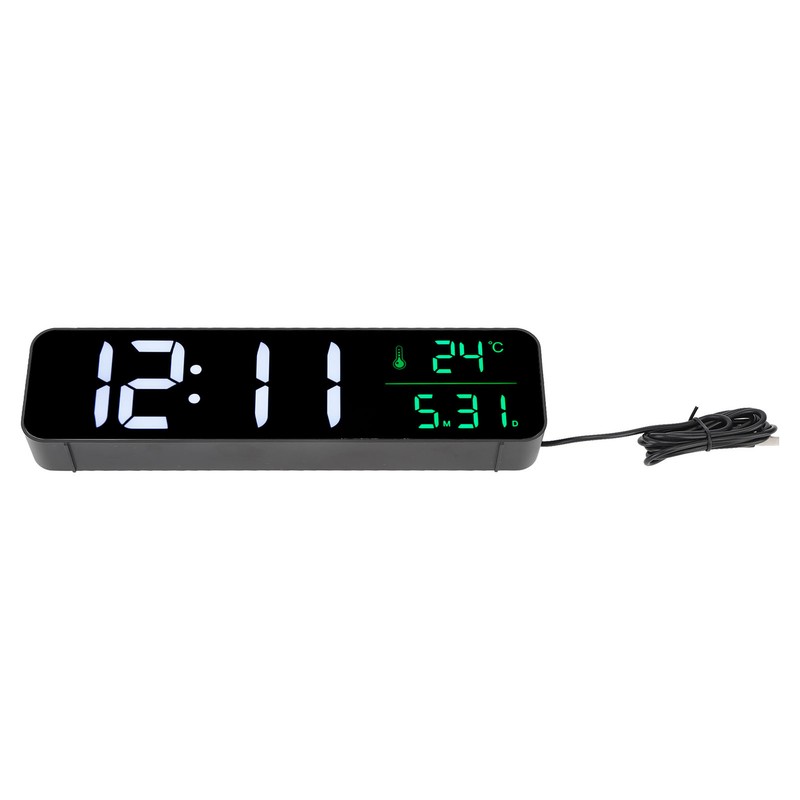 LED Music Alarm Clock 5 Adjustable Brightness 12/24H Large Display