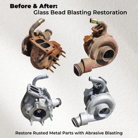 Glass Bead Media for Sandblasting – 8LB Non-Silica Reusable Blasting Abrasive for Rust Removal & Surface Finishing – Multiple Mesh Options (# 4 (30~40Mesh))