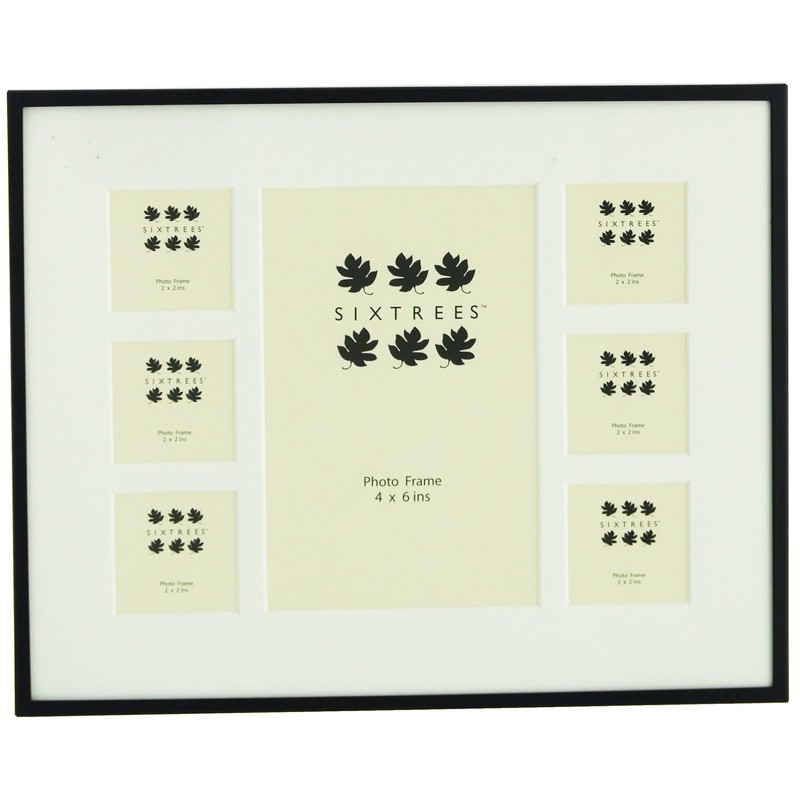 Sixtrees Park Lane 28537C(MIF) Black Seven Aperture Photo Frame With