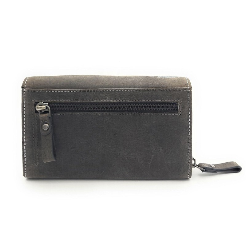 Jockey Club Genuine Buffalo Full Leather Wallet, Long, Natural Hunter