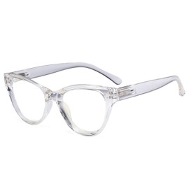 Eyekepper Gafas de lectura grandes con diseño de ojo de gato para lectura de gran tamaño para mujer, marco transparente +0.75