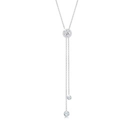 Elli Women's Necklace Y-Chain Circle Geo with Crystals in 925 Sterling Silver, Silver, Crystal