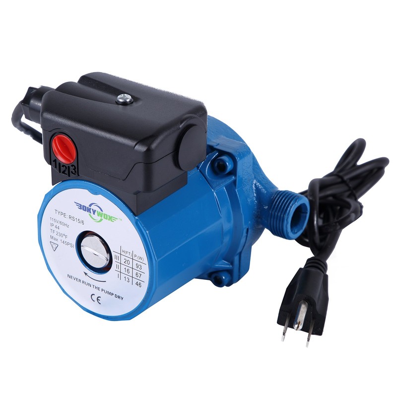 BOKYWOX 110V NPT3/4'' Domestic Hot Water Circulation Pump 3-Speed Hot