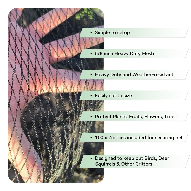 XiHaKey Heavy Duty Bird Netting 10x30Ft – Chicken Netting &