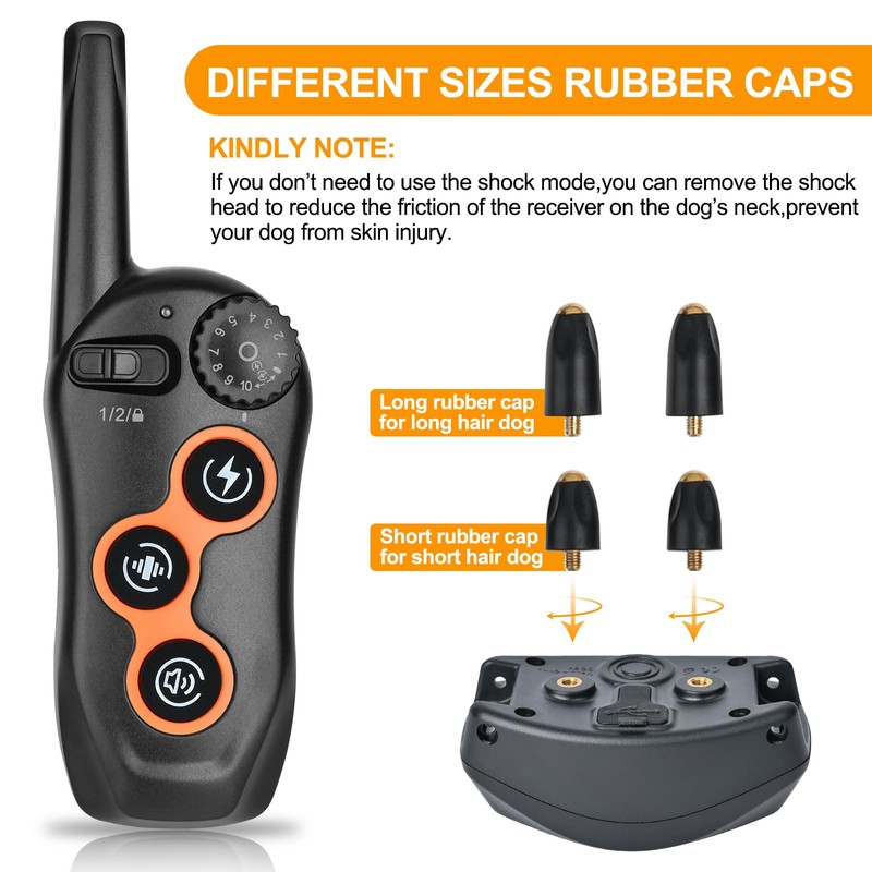 Dog Shock Collar with Remote Control,1300Ft,IP67 Waterproof Dog Training Collar