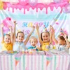WERNNSAI Ice Cream Table Cloth - Ice Cream Themed Party