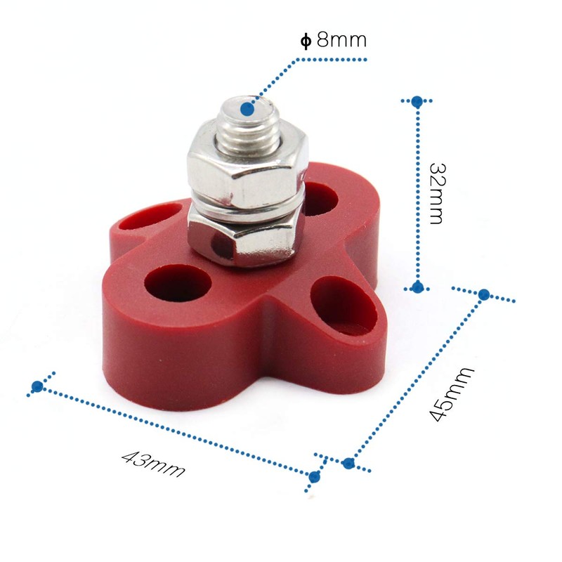 RKURCK M8 (5/16") Single Heavy-Duty Terminal Stud Power and Ground