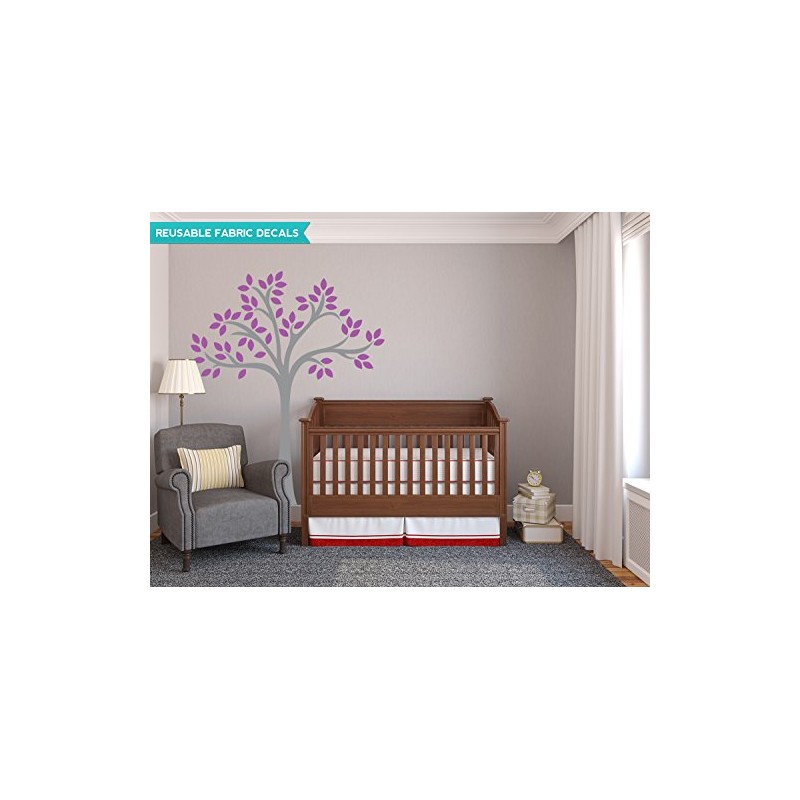 Beautiful Tree Fabric Wall Decal, Tree Wall Décor - Purple