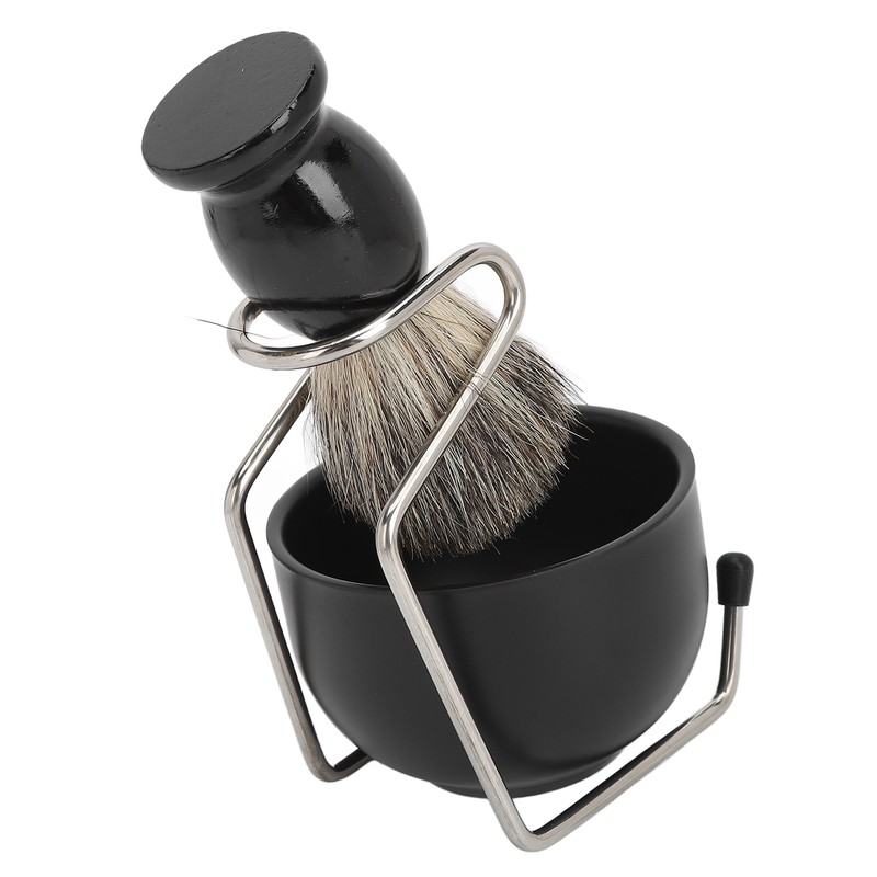 Men Beard Shave Set Brush Stand Foam Bowl Beard Brush