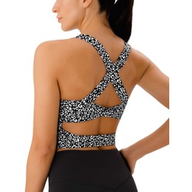 JOYSPELS Sports Bras for Women Extra Comfort Criss-Cross Back Padded Workout Tops for Women Medium Support