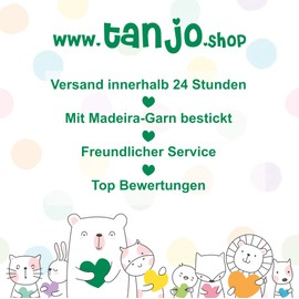 tanjo Embroidered Nappy in Frame White, Girls, Cute Gift for Birth I Christening Gift, Decorated with Crystals Name, Date, Time, Weight and Size + D21 | Sustainable Baby Gift