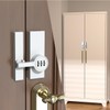 INIRET White 180 Degree Barn Door Lock,3 Digit Password Keyless,Mechanical