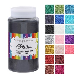 Craft and Party, Craft Glitter for Craft and Decoration 1 Pound Bottled (Ultra Fine - 1/128", 0.008", 0.2mm, Black)