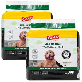 Glad for Pets Black Charcoal Puppy Pads | Puppy Potty Training Pads That Absorb & NEUTRALIZE Urine Instantly | New & Improved Quality, 100 Count(2-Pack)