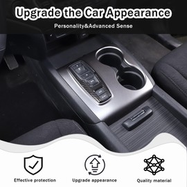 HIRUFAIT Gear Shift Button Frame Trim for Honda Pilot 2016-2022/ Ridgeline 2020-2023/ Passport 2019-2023, ABS Material Car Gear Shifter Button Panel Cover Decoration Accessories (Carbon Fiber Pattern)