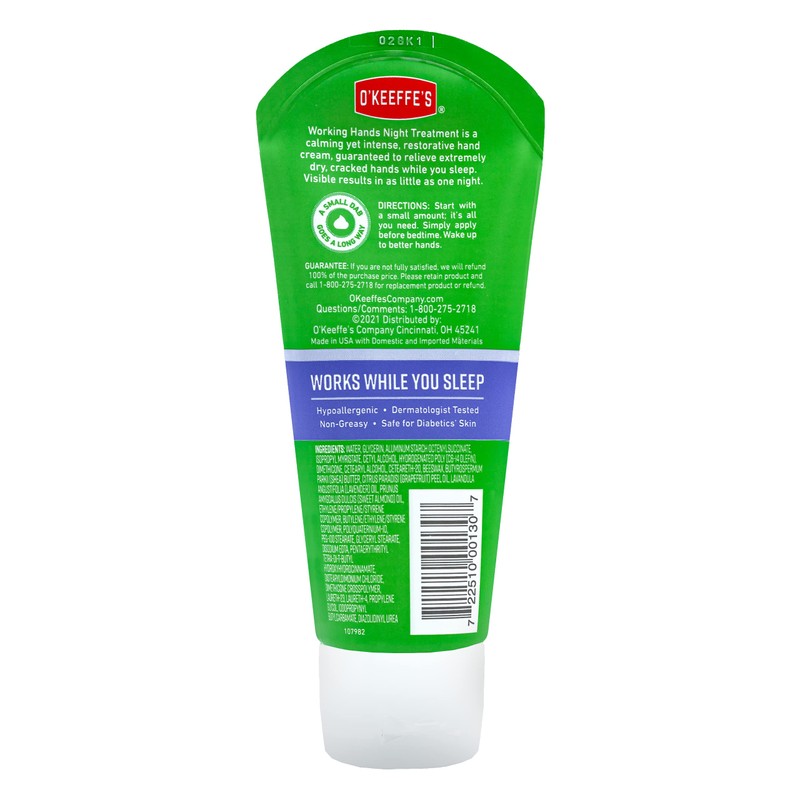 O'Keeffe's Working Hands Night Treatment Hand Cream for Extreme Dryness