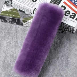 OGLAND Genuine Sheepskin Soft Fuzzy Car Seat Belt Pad, Comfy Fluffy Seat Belt Cover for Shoulder Pad Neck Cushion Protector Car Accessories Woman Man Girl Kid(1Pcs/Light Purple)