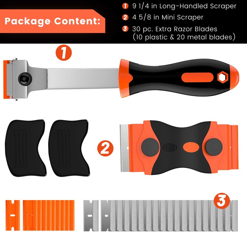 DEKEones Razor Blade Scraper, 2 PCS Razor Scraper Tool for