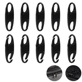 THJOPOKEEL Cierre doble de repuesto con cierre, 10 clips de cierre con cierre, disuasorio de robo para maletas de equipaje, cierres de cierre para mochilas (Negro)