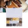 240Pcs Leather Rivet Double Caps Tubular 2 Sizes Metal Set
