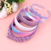 KEUKORZ 7 Pcs Glitter Headbands Set Purple Sparkly Gradient Knotted