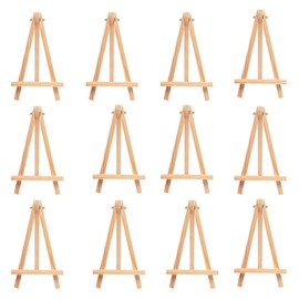 12 x Wood Mini Easel Triangle Frame, Wedding Table Card Stand Display Holder, Children Painting Craft Artist Supplies