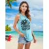 Beach Tanks for Women Tanned and Tipsy Tank Coconut Tree