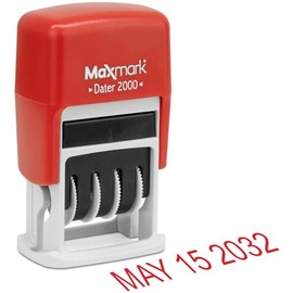 MaxMark 2000 Dater - Sello de fecha autoentintado, color rojo