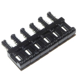 Set of six strat guitar bridge black saddles 10.5mm string spacing tremolo or bridge