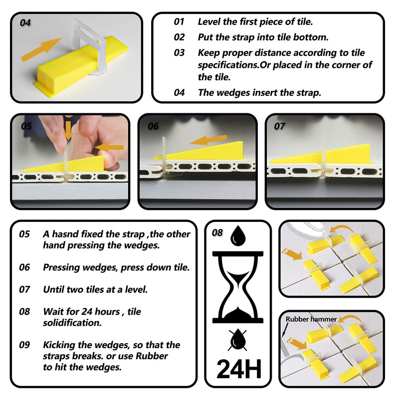 Tile Leveling System 1/16 inch 300pcs Tile Spacer Clips, Tile