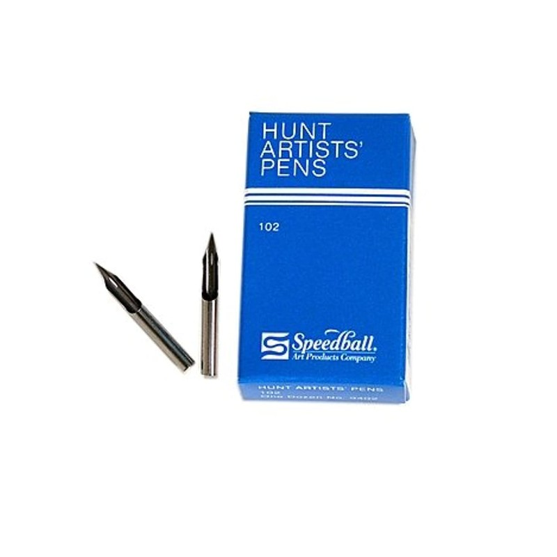 Speedball #102 Crow Quill Pen Nib, Twin Pack For Calligraphy,