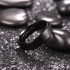 King Will 7mm Stainless Steel Ring Black Plated Matte Finish&Polished