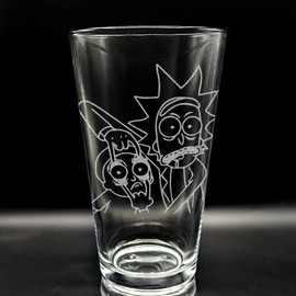 RICK-&-MORTY Engraved Beer Pint Glass | Inspired the Classic TV Show | Great Drinking Gift Idea!