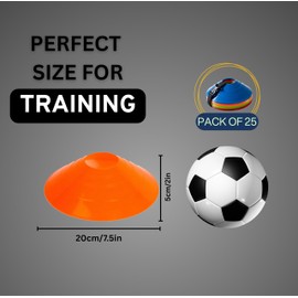 Flexible Soccer Cones (Pack 25, Multi Colors) with Mesh Bag & Strap, Unbreakable Sports Cones for Soccer, Basketball, Football Training Equipment, Agility Soccer Cones for Drills Training