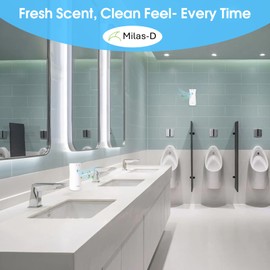 Automatic Air Freshener Spray Dispenser for Home and Commercial Use, Wall Mounted or Free Standing, Compatible with Glade and Air wick Refill Can, White, Milas-D