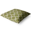 Lime Green/Cream Faux Chenille Cushion Cover Circles Design